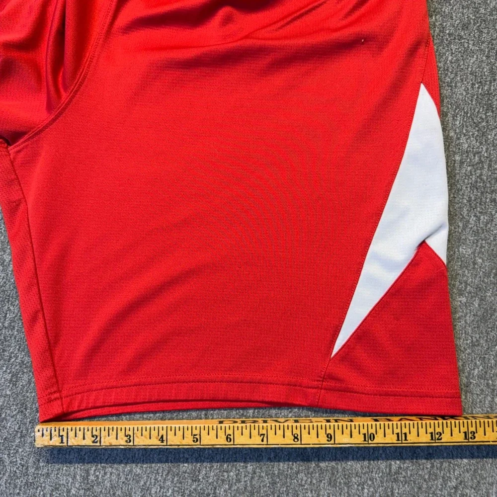Nike Mens Dri-FIT Basketball Shorts Red White Mesh Athletic 392924-658 Size M